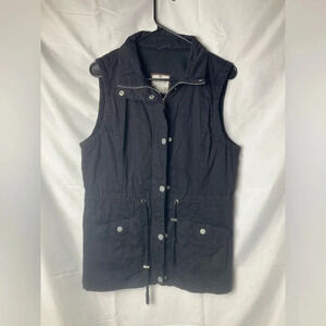 Snobbish collection black zipper‎ and button down vest woman’s size large